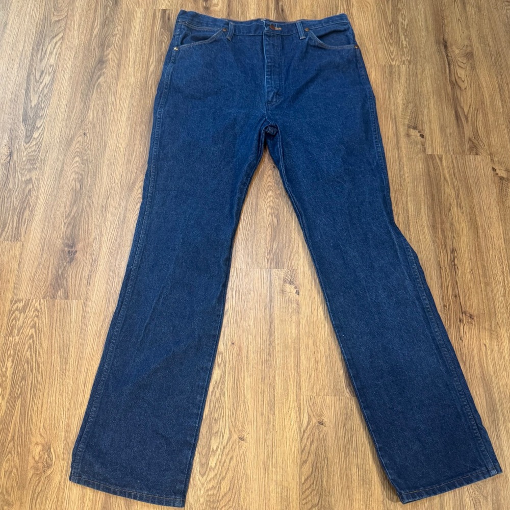 Wrangler Cowboy Cut Slim Fit Jeans 936DEN Dark Wash Indigo 38x34 Mens